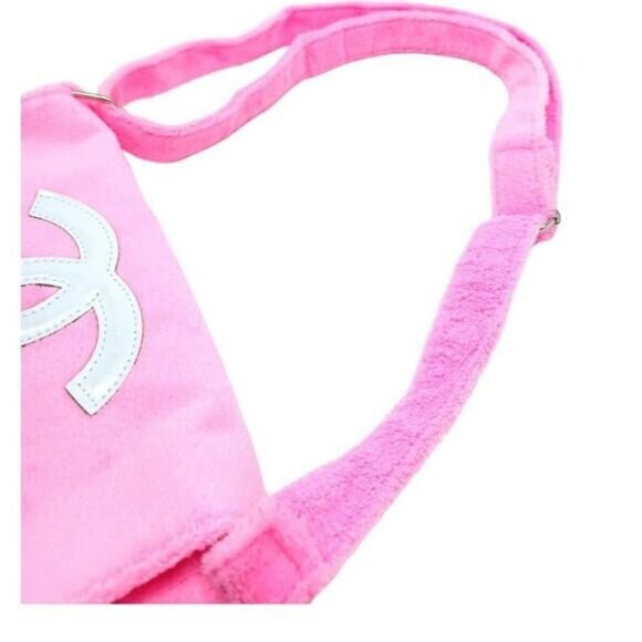 Authentic Chanel Precision Pink Novelty Crossbody Shoulder Bag Pink Fuzzy Tote - Picture 10 of 11